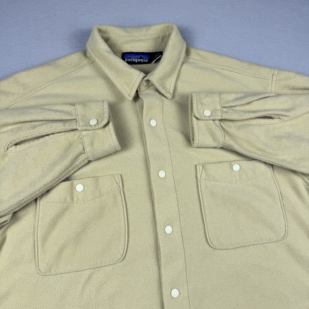 Vintage 90s Patagonia Micro-D Fleece Shacket M Made In USA Snap Button Shirt